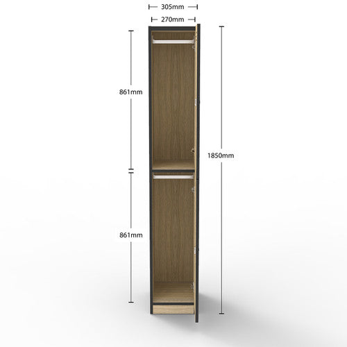 Rapidline Rapid Infinity 2 Door Melamine Locker Natural Oak / Black