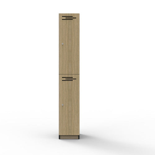 Rapidline Rapid Infinity 2 Door Melamine Locker Natural Oak / Black