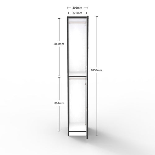 Rapidline Rapid Infinity 2 Door Melamine Locker Natural White / Black
