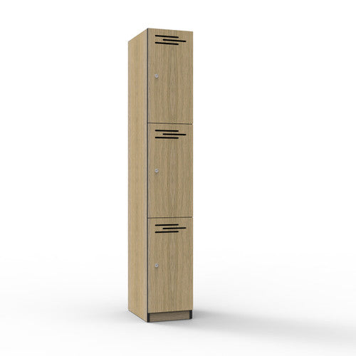 Rapidline Rapid Infinity 3 Door Melamine Locker Natural Oak / Black