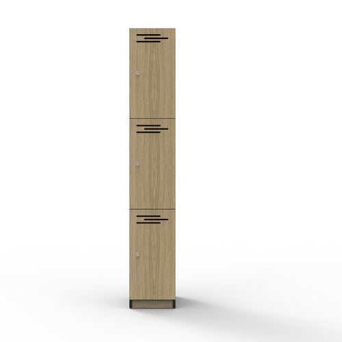 Rapidline Rapid Infinity 3 Door Melamine Locker Natural Oak / Black