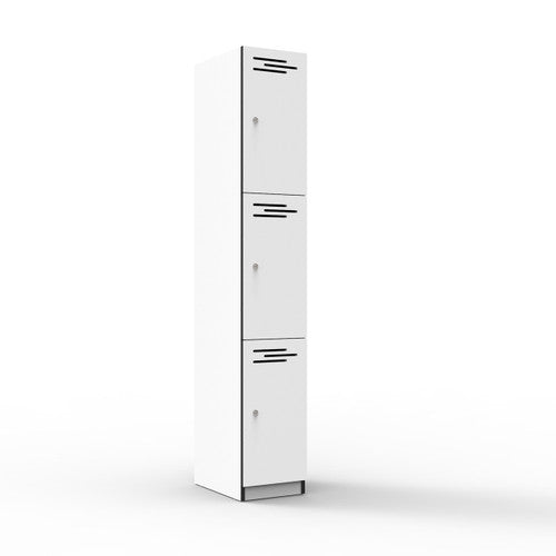 Rapidline Rapid Infinity 3 Door Melamine Locker Natural White / Black