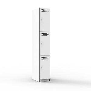 Rapidline Rapid Infinity 3 Door Melamine Locker Natural White / Black