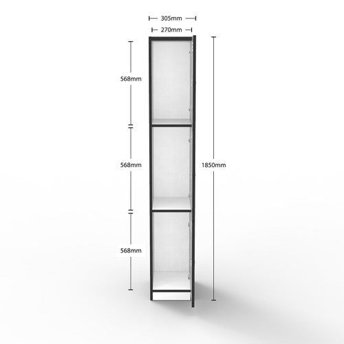 Rapidline Rapid Infinity 3 Door Melamine Locker Natural White / Black