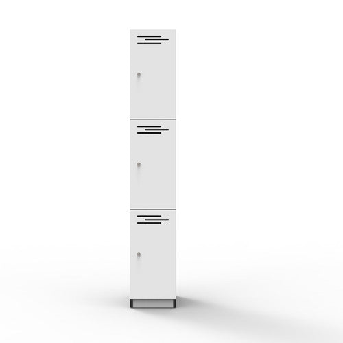 Rapidline Rapid Infinity 3 Door Melamine Locker Natural White / Black