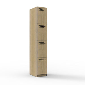 Rapidline Rapid Infinity 4 Door Melamine Locker Natural Oak / Black