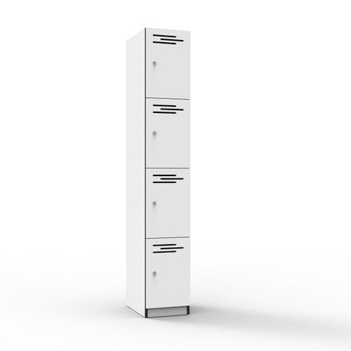 Rapidline Rapid Infinity 4 Door Melamine Locker Natural White / Black