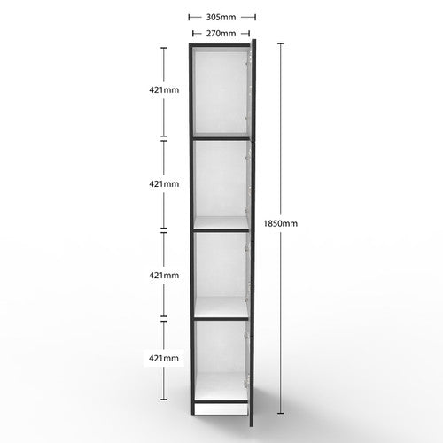 Rapidline Rapid Infinity 4 Door Melamine Locker Natural White / Black