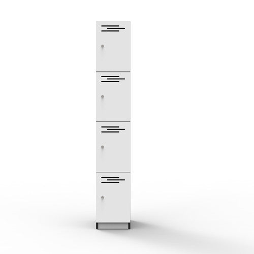 Rapidline Rapid Infinity 4 Door Melamine Locker Natural White / Black