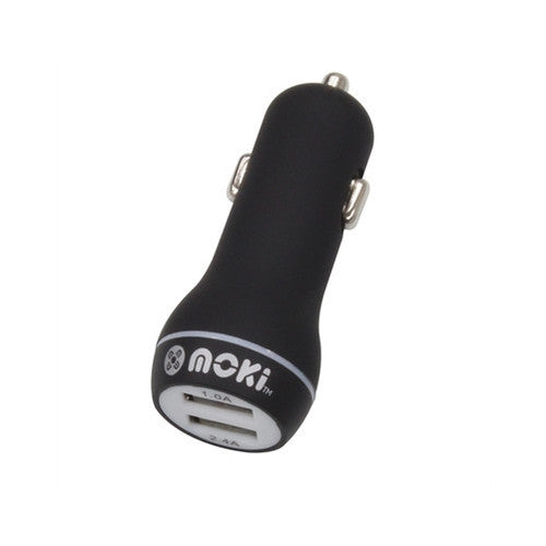 Moki Dual USB Car Charger Black