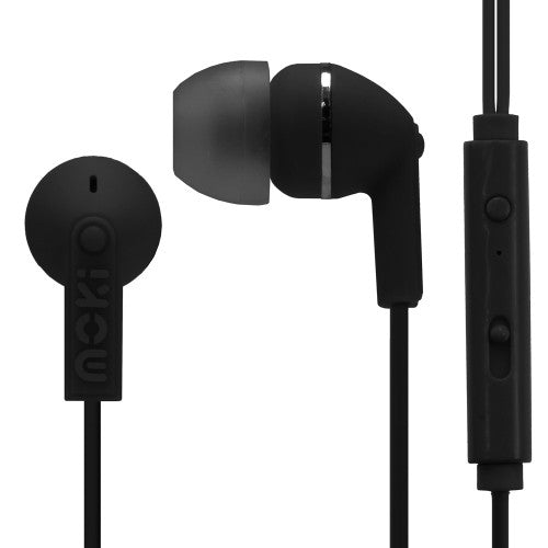 Moki Noise Isolation Earphones with Mic Black