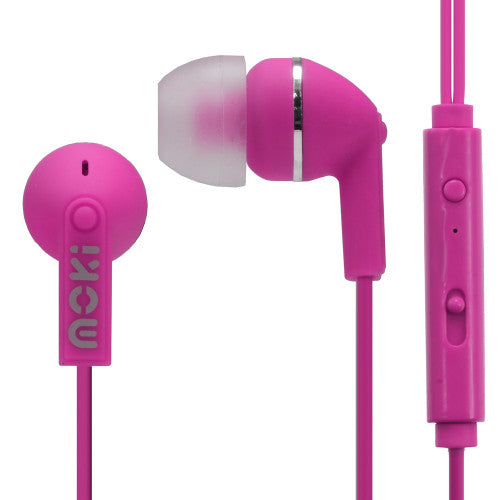Moki Noise Isolation Earphones with Mic Pink
