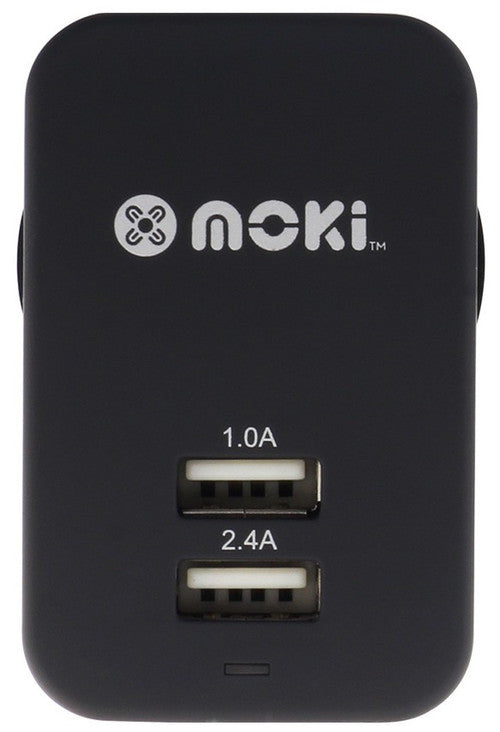Moki Dual USB Wall Charger Black