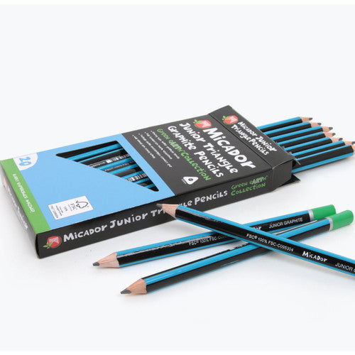 Micador Graphite Junior Triangular Pencils FSC 100% 2B Box of 20