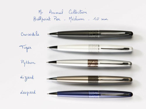 Pilot MR2 Premium Ballpoint Pen Medium Silver Python Barrel Black Ink