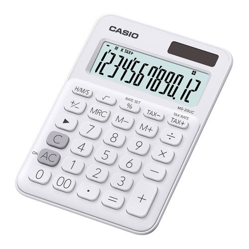 CASIO MS20UCWE-BP MS20UC 12-DIGIT DESKTOP CALCULATOR - WHITE