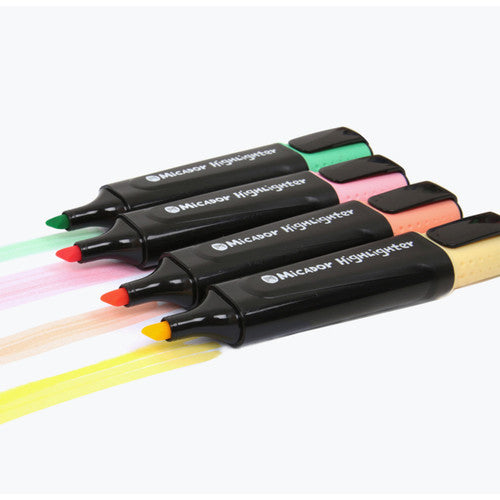 Micador Eco Highlighters Assorted Pastel Wallet of 4
