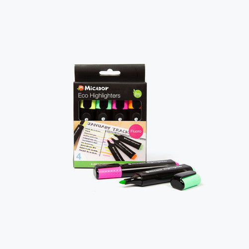 Micador Eco Highlighters Assorted Wallet of 4