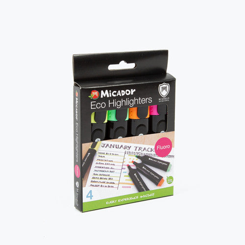 Micador Eco Highlighters Assorted Wallet of 4