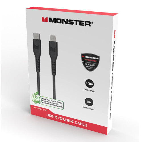 Monster USB-C to USB-C TPE Cable 1.2m Black