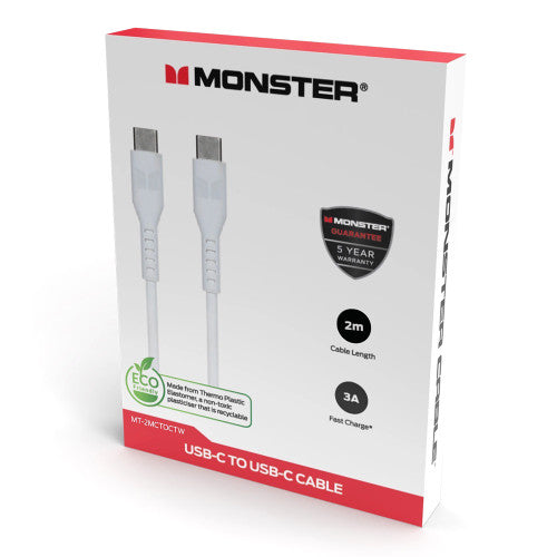 Monster USB-C to USB-C TPE Cable 2m White