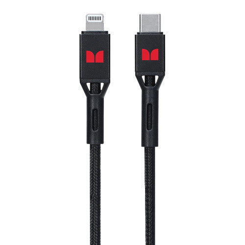 Monster Lightning to USB-C Braided Cable 2m Black