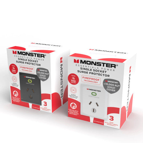 Monster Single Socket Surge Protector Black