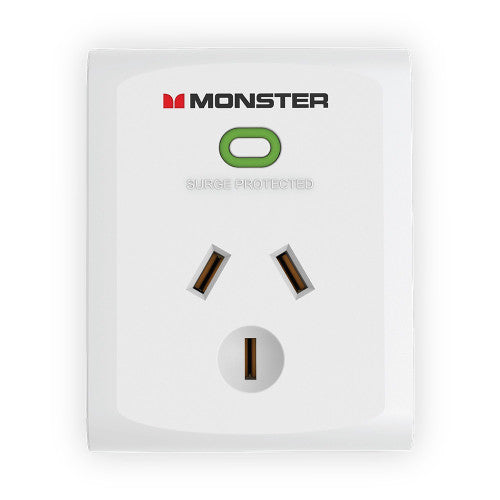 Monster Single Socket Surge Protector White