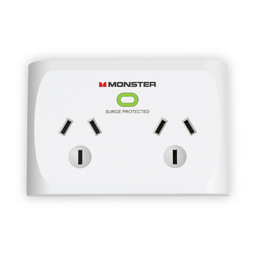 Monster Dual Socket Surge Protector White