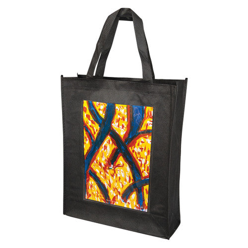 Creative School Supply Black Eco Bags with Display Pocket Pack of 10