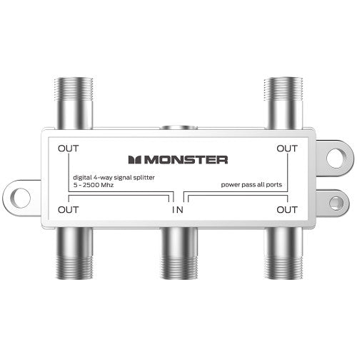 Monster PIN Digital Coaxial 4-Way TV Splitter