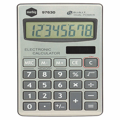 Marbig 8 Digit Handheld Calculator Silver - image 1