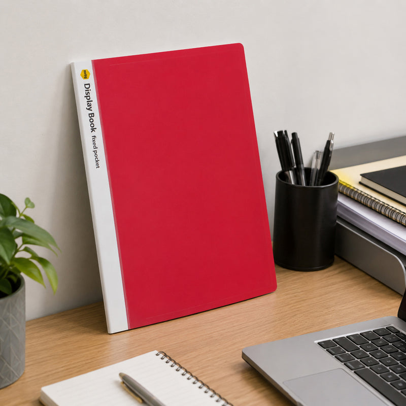 Marbig A4 20-Pocket Fixed Display Book Red Pack of 10 - image 5