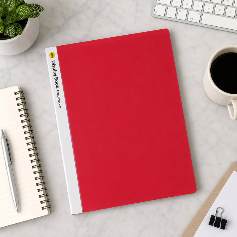 Marbig A4 20-Pocket Fixed Display Book Red Pack of 10 - image 6