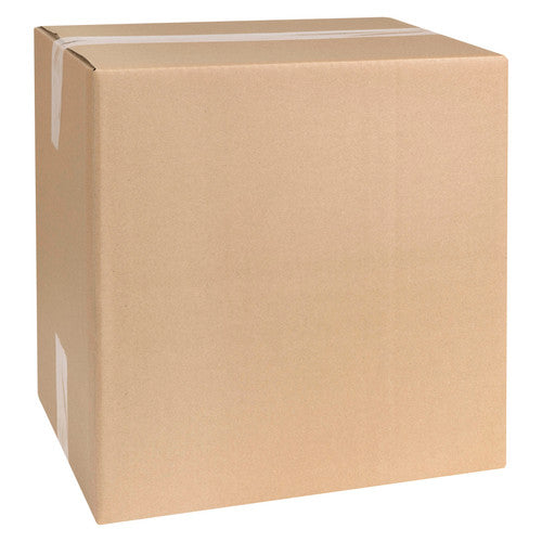 Marbig Professional adjustable shipping carton, 350 x 250 x 350mm, assembled in plain brown corrugated board and sealed with clear tape along the top seam