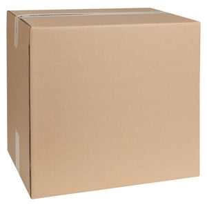 Marbig Professional adjustable shipping carton, 450 x 305 x 400mm, shown assembled in plain brown corrugated board with clear tape over the top seam
