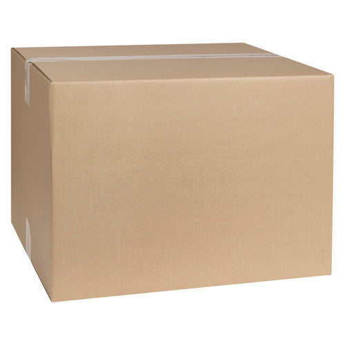 Marbig Professional adjustable shipping carton, 508 x 406 x 356mm, assembled in plain brown corrugated board with a wide base and clear tape on the top seam