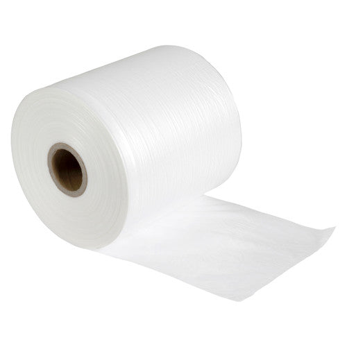 Roll of Marbig Professional 200mm air cushion pillow film on a cardboard core with a length of flat film unrolled