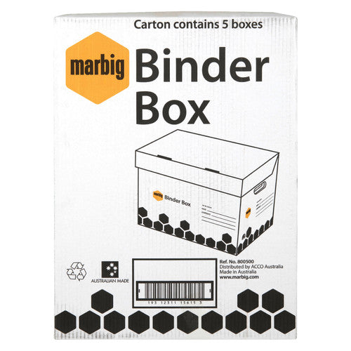 Marbig Binder Archive Box White Carton of 5