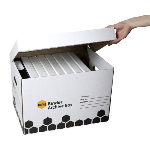 Marbig Binder Archive Box White Carton of 5