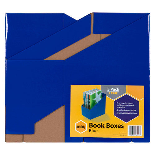 Marbig Book Box Large Blue Pack of 5 - image 1
