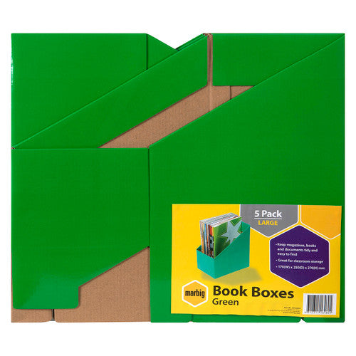 Marbig Book Box Large Green Pack of 5 - image 1
