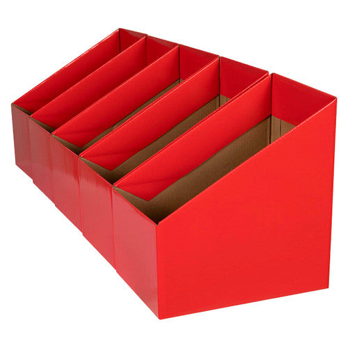 Marbig Book Box Large Red Pack of 5