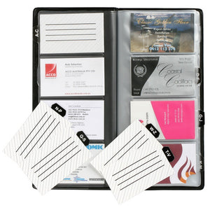 Marbig Business Card Holder Indexed 96 Capacity Black