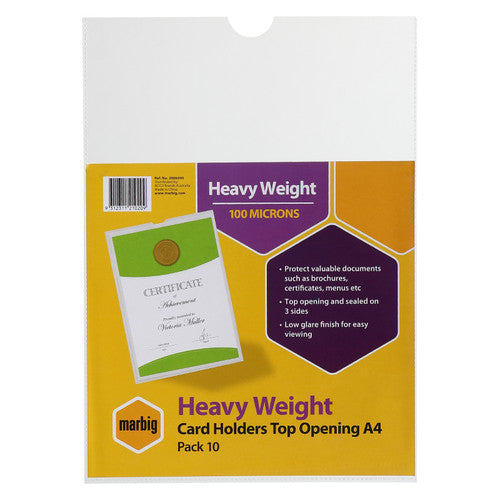 Marbig Card Holder A4 Clear Pack of 10