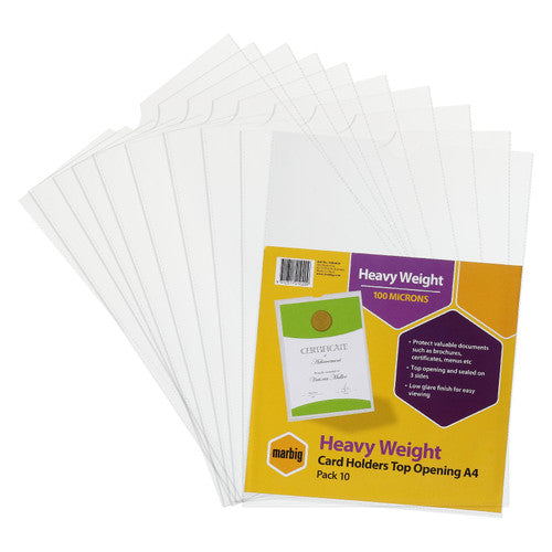 Marbig Card Holder A4 Clear Pack of 10