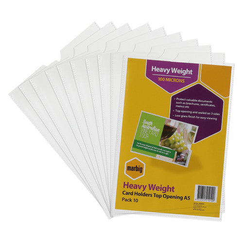 Marbig Card Holder A5 Clear Pack of 10