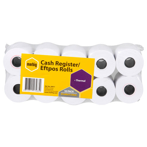 Marbig Cash Register Roll Thermal 57 x 45 x 11.5mm Pack of 10 - image 1