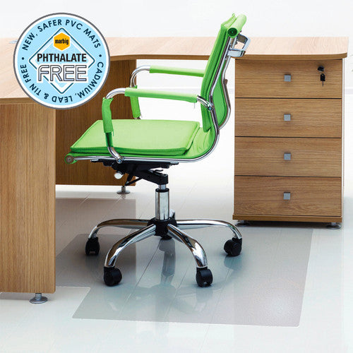 Marbig Chairmat Hard Floor Large with Keyhole 114 x 134cm Clear