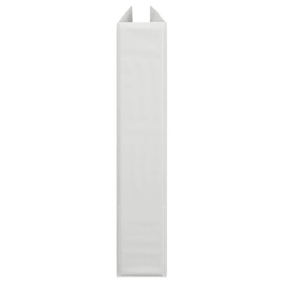 Spine view of a white Marbig Clearview 38mm insert binder with a clear pocket for a spine label